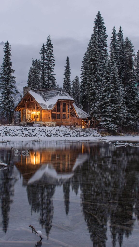winter iphone background cozy cabin