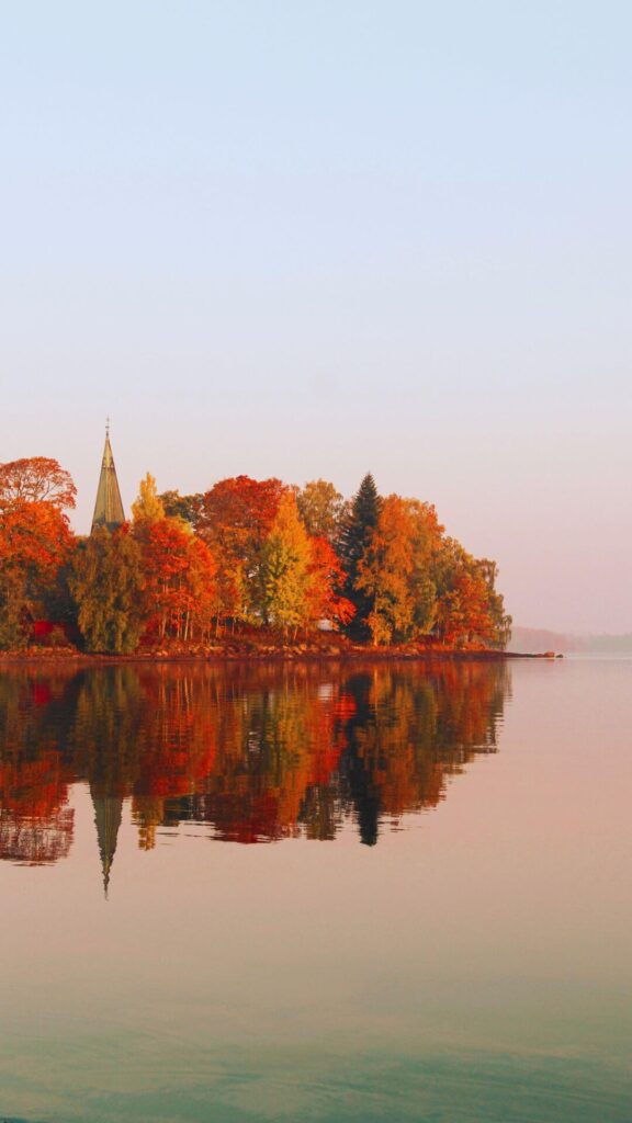 fall wallpapers for iPhone tranquil lake